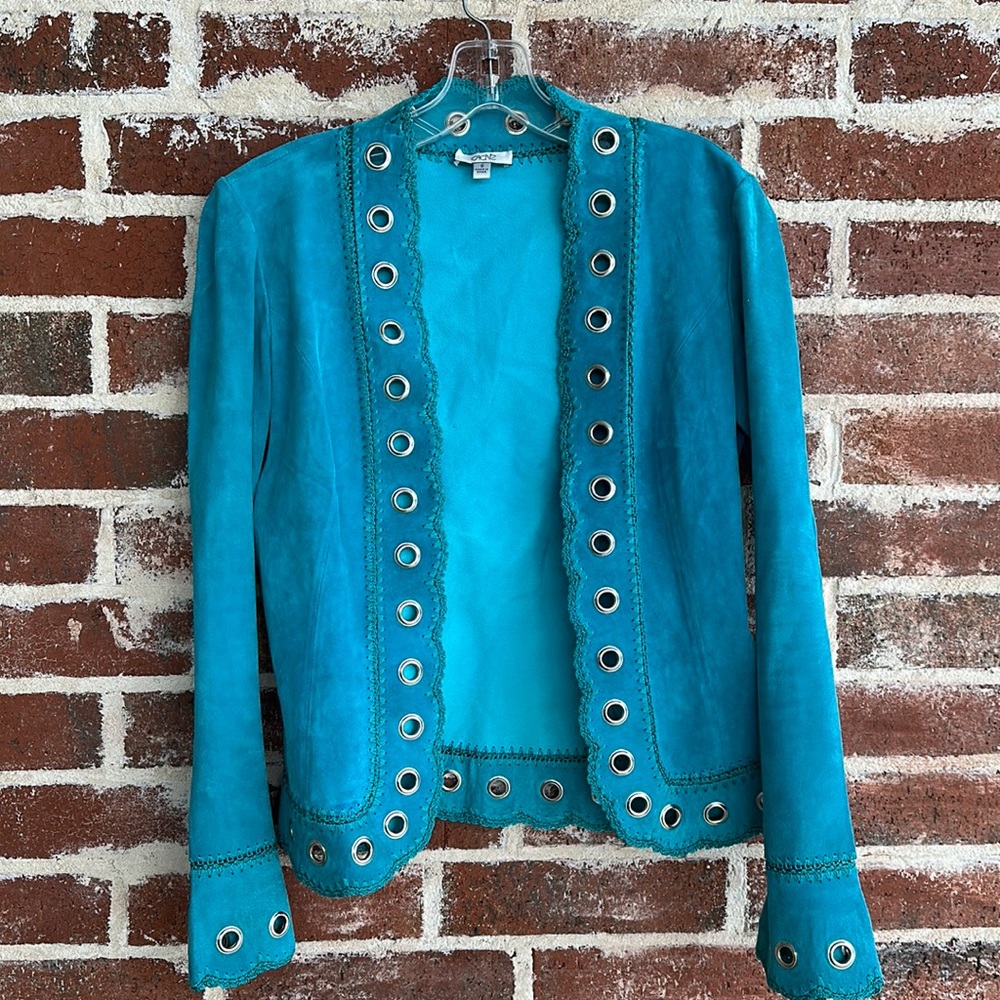 Cache leather blazer